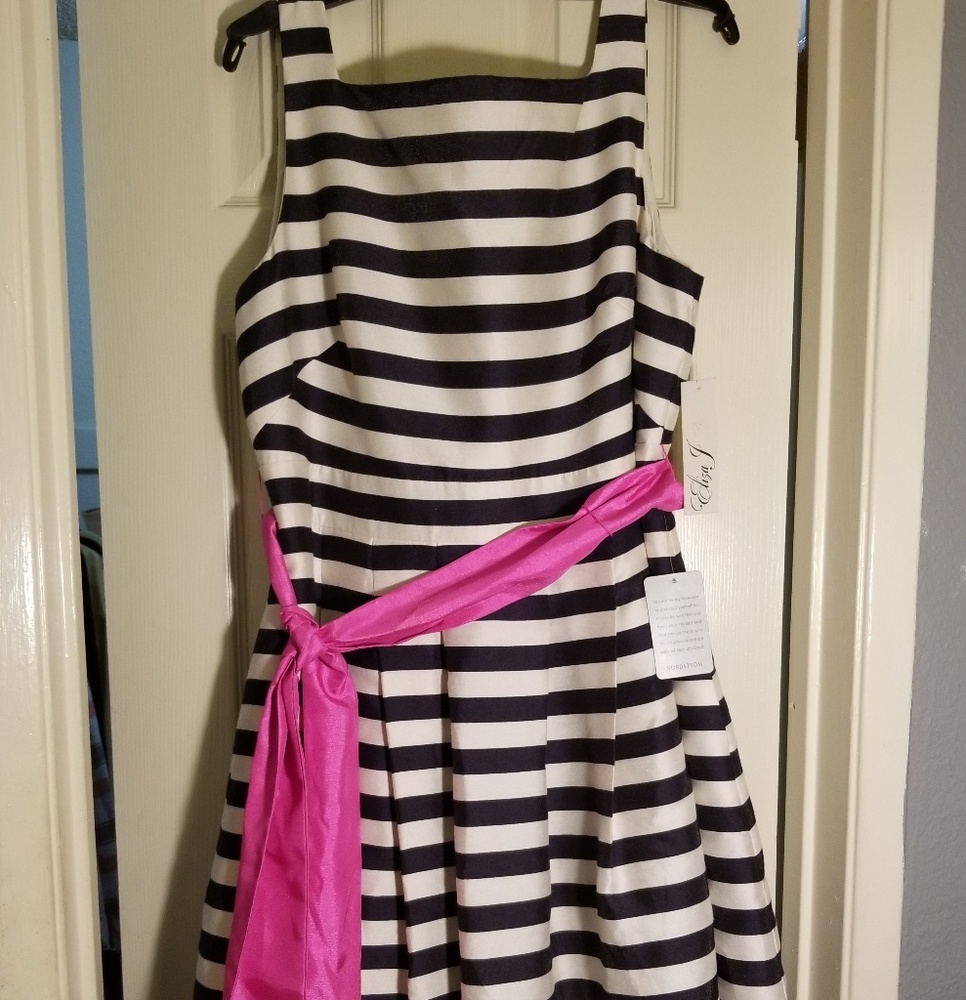 Navy Blue stripe Eliza  J Dress size 16